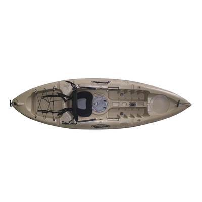 Kayak de pesca de plástico HDPE de 2,7 m gris para turismo y remo dentro de los 90 caracteres