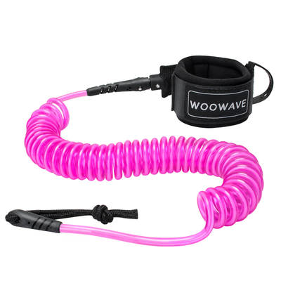 Correa de surf de bobina de poliuretano con bolsillo de llaves y pulsera de una sola capa acolchada