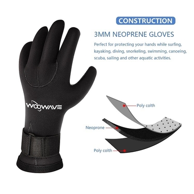 Neoprene a medida impermeable 3MM de cinco dedos Deportes acuáticos Buceo Guantes de canoa