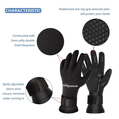 Neoprene a medida impermeable 3MM de cinco dedos Deportes acuáticos Buceo Guantes de canoa