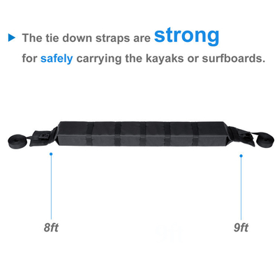 Repuesto para automóviles universal para kayak/surfboard Capacidad de carga negra 65 kg Repuesto para techo de kayak/surfboard