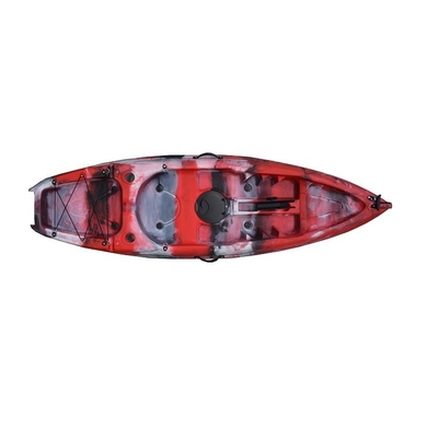 Kayak de plástico con pedales de pesca Kayak único con asiento sentado en la parte superior 2.2M Color rojo