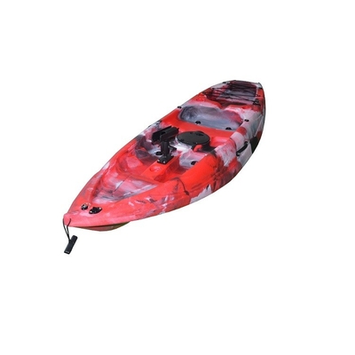 Kayak de plástico con pedales de pesca Kayak único con asiento sentado en la parte superior 2.2M Color rojo