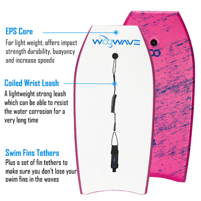 XPE 41 pulgadas Bodyboards para adultos Natación Surfboard 1.96 pulgadas de espesor y correa incluida