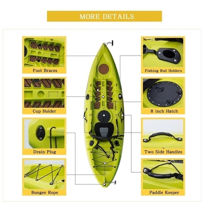 No Inflatable Drop Stitch Core River Pedal Kayak para 2 adultos Sentarse y pescar en la comodidad
