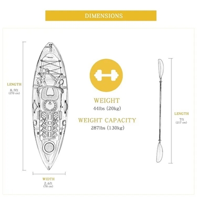 No Inflatable Drop Stitch Core River Pedal Kayak para 2 adultos Sentarse y pescar en la comodidad