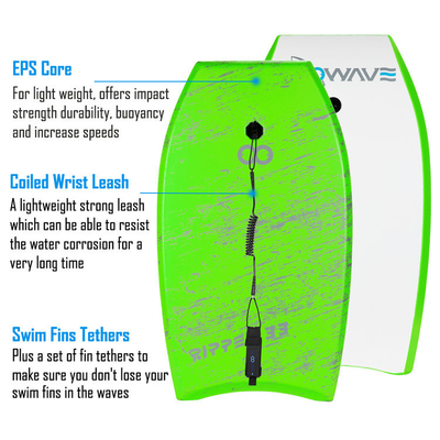 Comience su aventura de surf con la correa y la aleta de la tabla de surf Green Woowave de 33 pulgadas