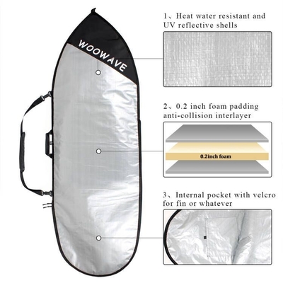La cubierta de la bolsa de surf de aguas oceánicas se ajusta a tablas de seis pies con aletas y las mantiene seguras