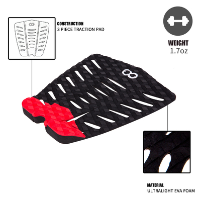 Pad de cubierta WOOWAVE Pad de tracción de tabla de surf personalizado SUP Pad de cola delantera EVA espuma para surf