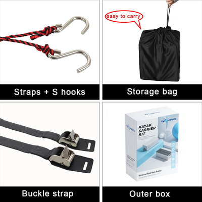 WOOWAVE Deluxe Soft Foam Block Canoe Carrier Kit para lagos Ríos Fácil de instalar