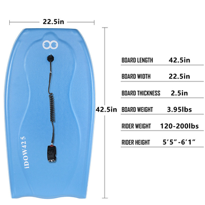 Niños y adultos PE Core Bodyboard con alta durabilidad peso de conductor 120-200lbs