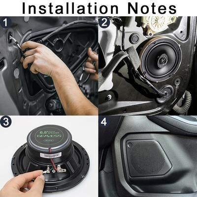 Conjunto de 2 altavoces de coche coaxial de gama completa con subwoofer de 6,5 pulgadas y tweeter de 1500Hz