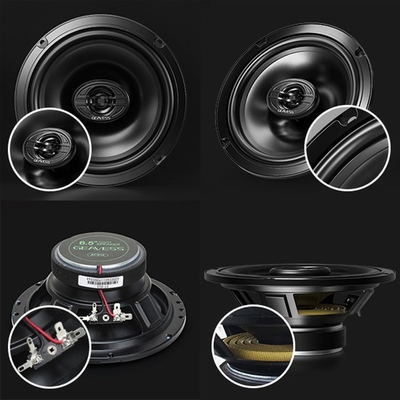 Conjunto de 2 altavoces de coche coaxial de gama completa con subwoofer de 6,5 pulgadas y tweeter de 1500Hz