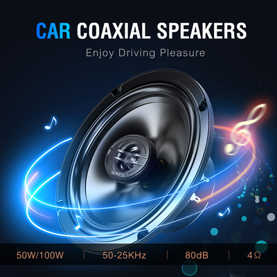 Conjunto de 2 altavoces de coche coaxial de gama completa con subwoofer de 6,5 pulgadas y tweeter de 1500Hz
