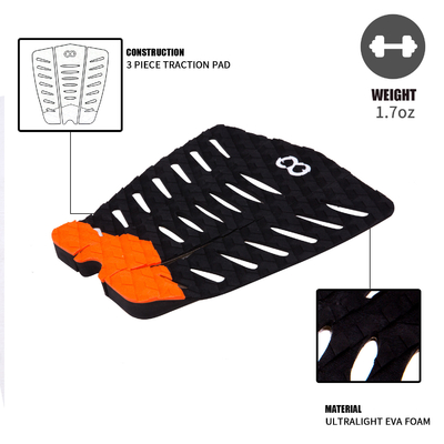 Pad de tracción personalizado Tamaño Woowave Pad de surf agarre con múltiples opciones de patrón