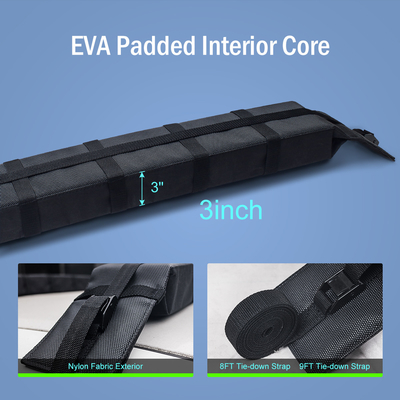 Bolso portátil incluido Logotipo de etiqueta tejida soporte de techo de kayak suave para todos los coches