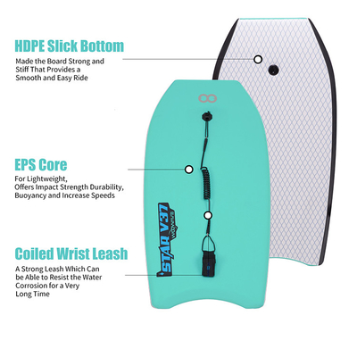 Bodyboard profesional de surf con color personalizado y logotipo de tablero de espesor de 2,20 pulgadas