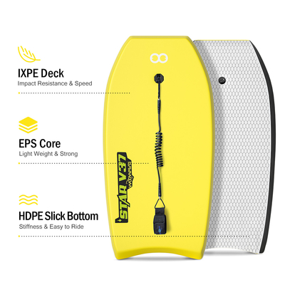 Obtenga la experiencia de surf definitiva con Woowave 37' Professional Bodyboard y correa