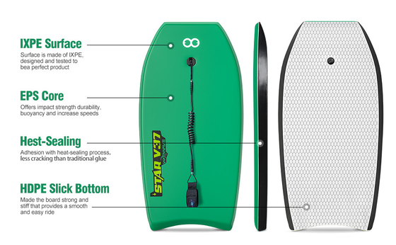 Tabla personalizada azul/amarillo/verde 37' tabla de espuma tabla de surf para nadar para divertirse en el agua
