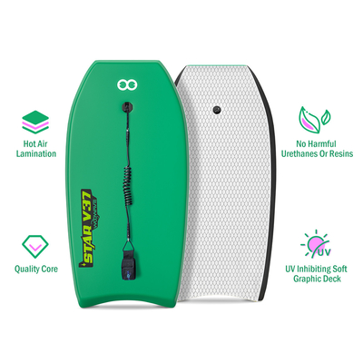 Tabla personalizada azul/amarillo/verde 37' tabla de espuma tabla de surf para nadar para divertirse en el agua