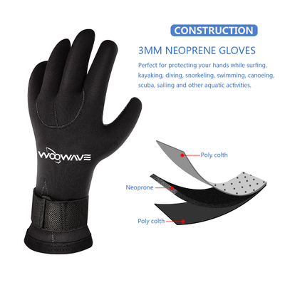 Guantes térmicos de surf de 5 dedos de 3 mm de neoprene antideslizante para buceo y pesca con lanza