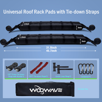 Bolsa portátil incluida Capacidad de carga de 65 kg EVA de techo universal para kayaks
