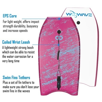Bodyboard de espuma de 36 pulgadas con correa y aletas nivel de principiante 1.42lbs profesional WOOWAVE