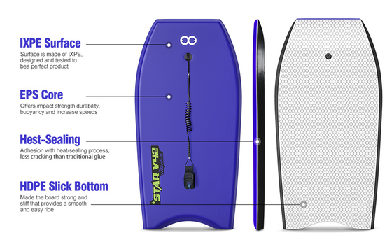 NIVEL PROFESIONAL DE PRÁCTICA Woowave Bodyboard de surf personalizado de 42 pulgadas para adultos