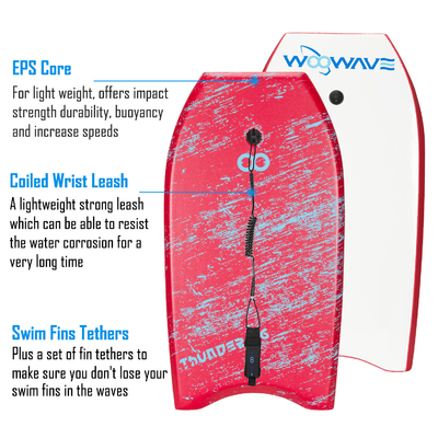 Bodyboard de surf de 36 pulgadas con correa y aletas hechas de EPS PP PE espuma HDPE