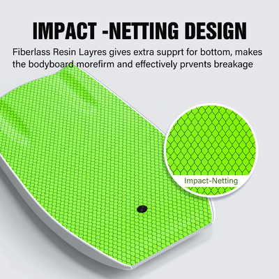 22Bodyboard de surf de.5 pulgadas con bastón de carbono dentro de soporte y diseño ligero